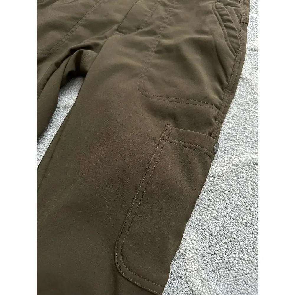 Columbia fleece lined softshell pants forest green hiking outdoor straight leg 6